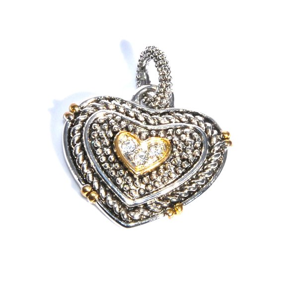 2PCS,  LEATHER NECKLACE WITH SILVER HEART ENHANCER - Picture 2 of 8